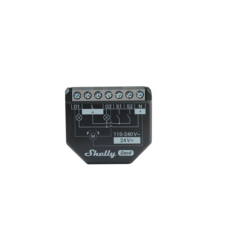 Shelly · Flush-mounted · "2PM Gen4" · Relay · max. 16A · 2 channels · Measuring function · WLAN · Matter · Zigbee · Bluetooth