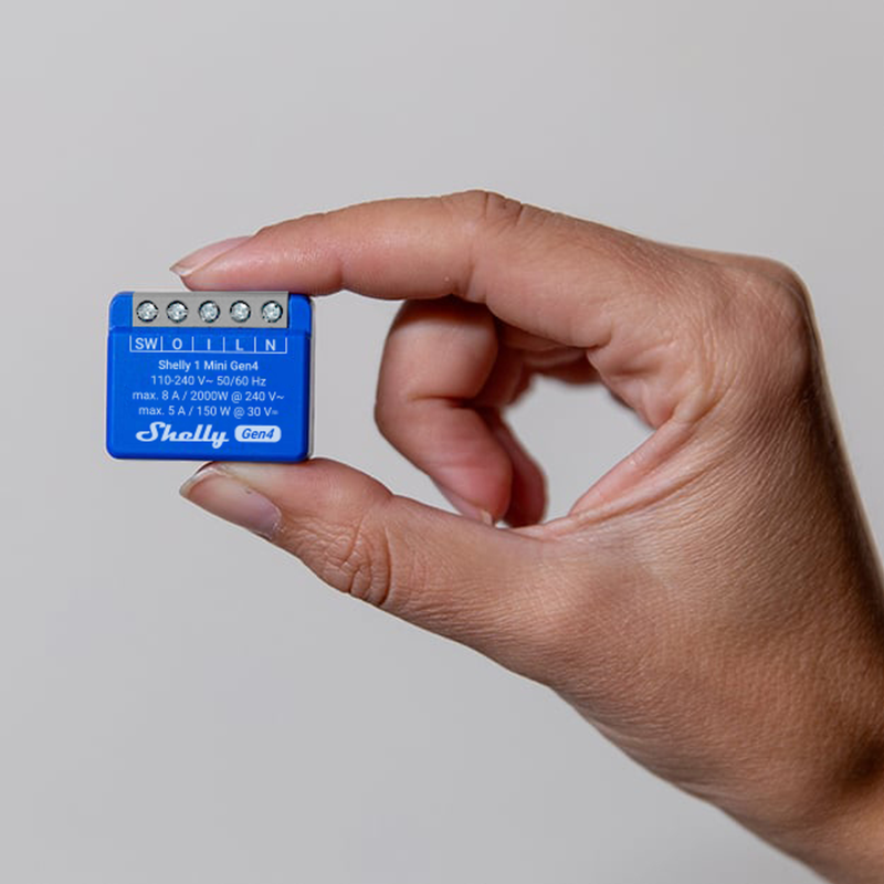 Shelly · Flush-mounted · "1 Mini Gen4" · Relay · max 8A · 1 channel · WLAN · Matter · Zigbee · Bluetooth - 243173 - 5