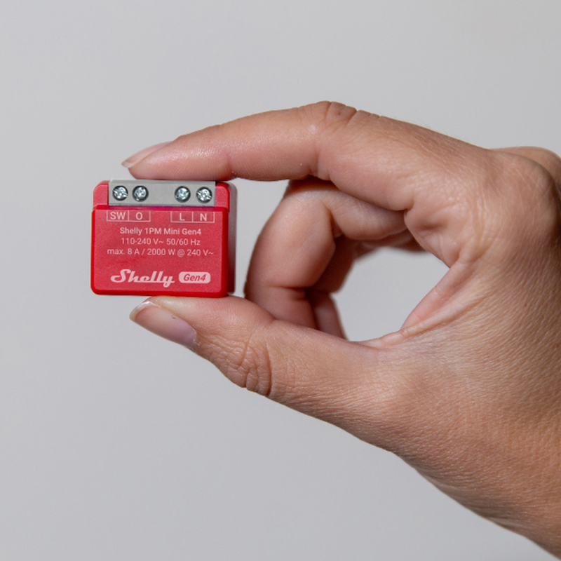 Shelly · Unterputz · "1PM Mini Gen4" · Relais · max 8A · 1 Kanal · Messfunktion · WLAN · Matter · Zigbee · Bluetooth - 243174