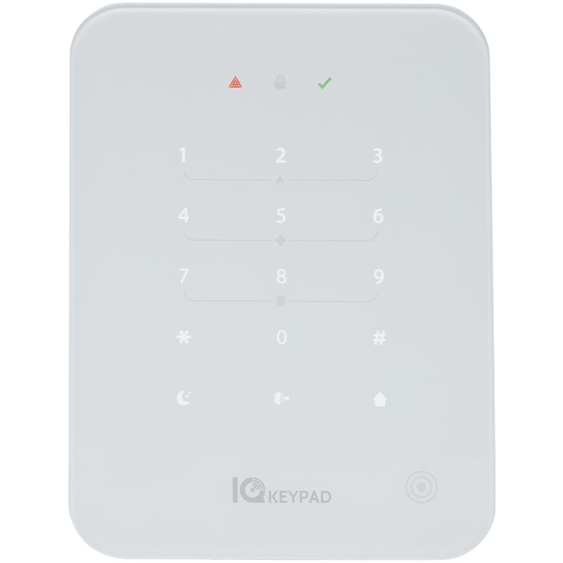 Qolsys Funk-Bedienteil-Set, 868 MHz, 912 - 919 MHz, Touch-Tastatur, Summer, Leser, inkl. 4 RFID-Schlüsselanhänger, Grad 2, weiß