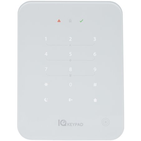 Qolsys Funk-Bedienteil-Set, 868 MHz, 912 - 919 MHz, Touch-Tastatur, Summer, Leser, inkl. 4 RFID-Schlüsselanhänger, Grad 2, weiß