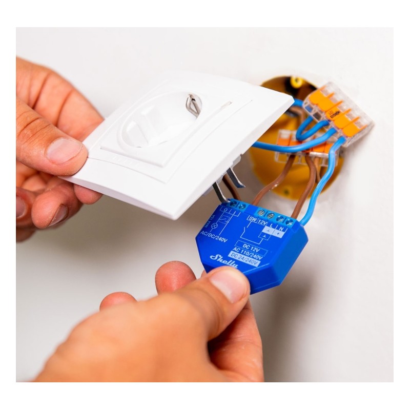 Shelly · flush-mounted · "Plus 1" · relay · max 16A · 1 channel · WLAN · BT - 201817 - 7