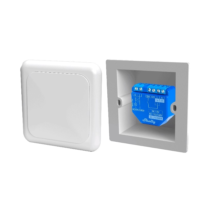 Shelly · flush-mounted · "Plus 1" · relay · max 16A · 1 channel · WLAN · BT - 201817 - 8