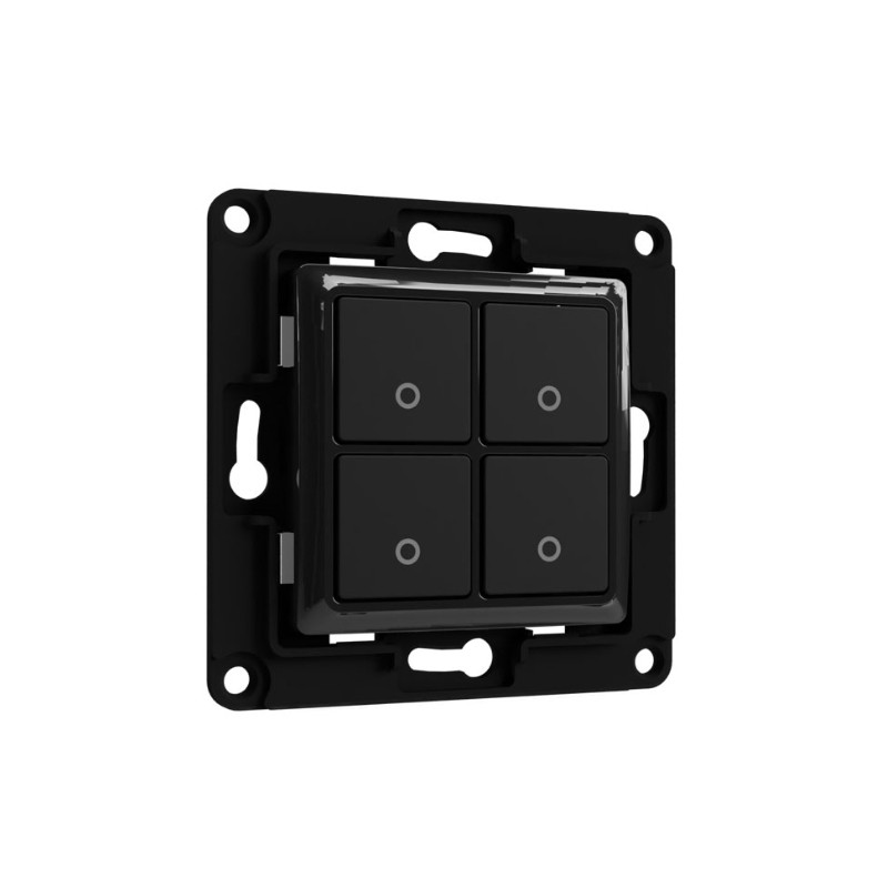 Shelly · Unterputz Zubehör · "Wall Switch 4" · Wandtaster · 4-fach · Schwarz - 206440 - 4