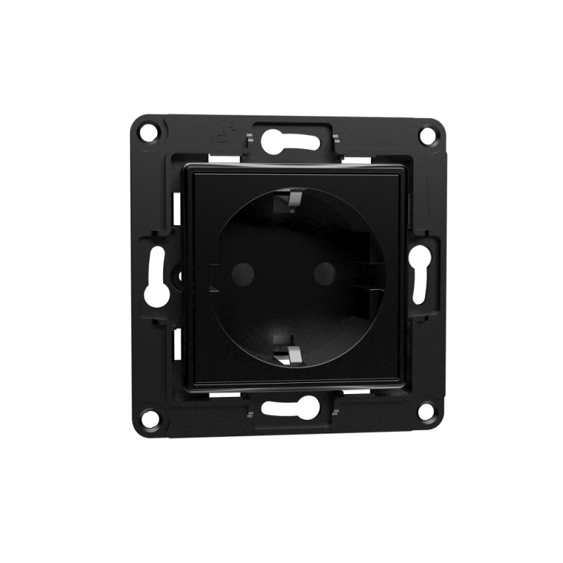 Shelly · Flush-mounted accessories · "Wall Socket EU" · Wall socket · Black - 213333 - 2