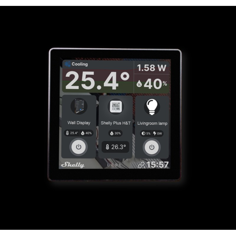 Shelly · Unterputz · "Wall Display" · Android · WLAN · schwarz - 217051 - 5