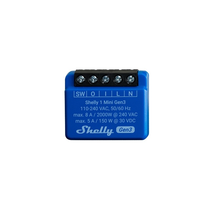 Shelly · Flush-mounted · "Plus 1 Mini Gen. 3" · Relay · max 8A · 1 channel · WLAN · BT - 222757 - 6
