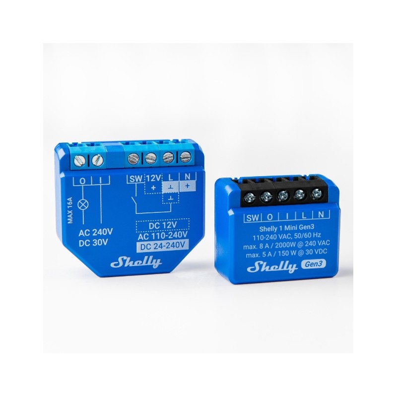 Shelly · Flush-mounted · "Plus 1 Mini Gen. 3" · Relay · max 8A · 1 channel · WLAN · BT - 222757 - 7