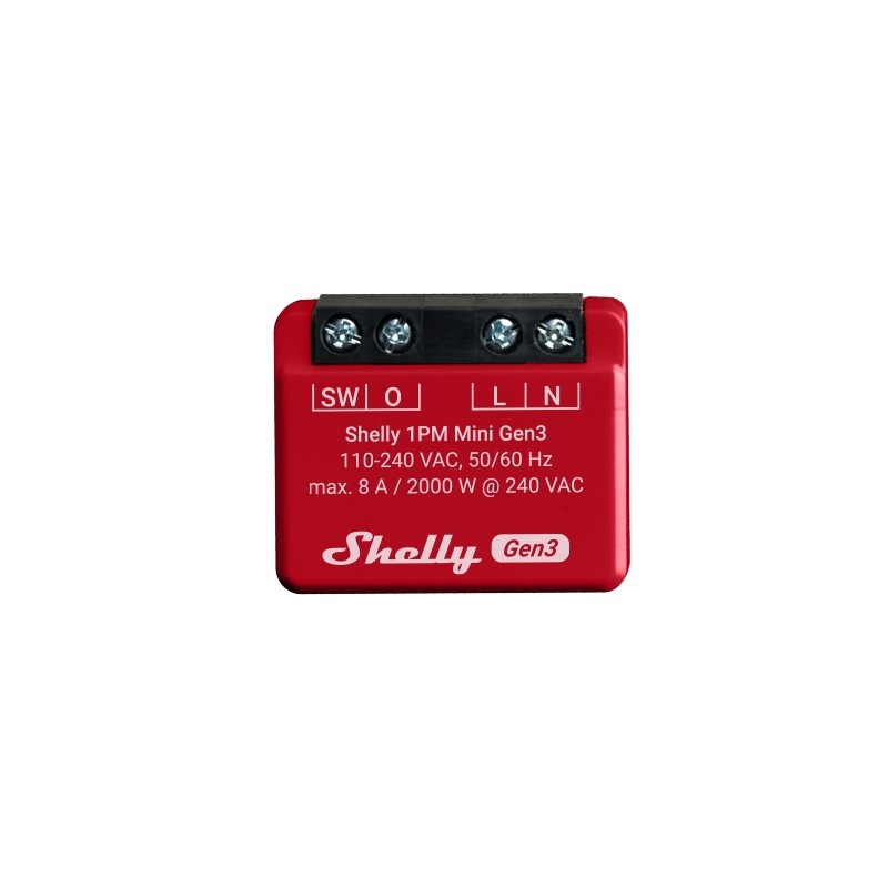 Shelly · Unterputz · "1PM Mini Gen. 3" · Relais · max 8A · 1 Kanal · Messfunktion · WLAN · BT - 222759 - 10