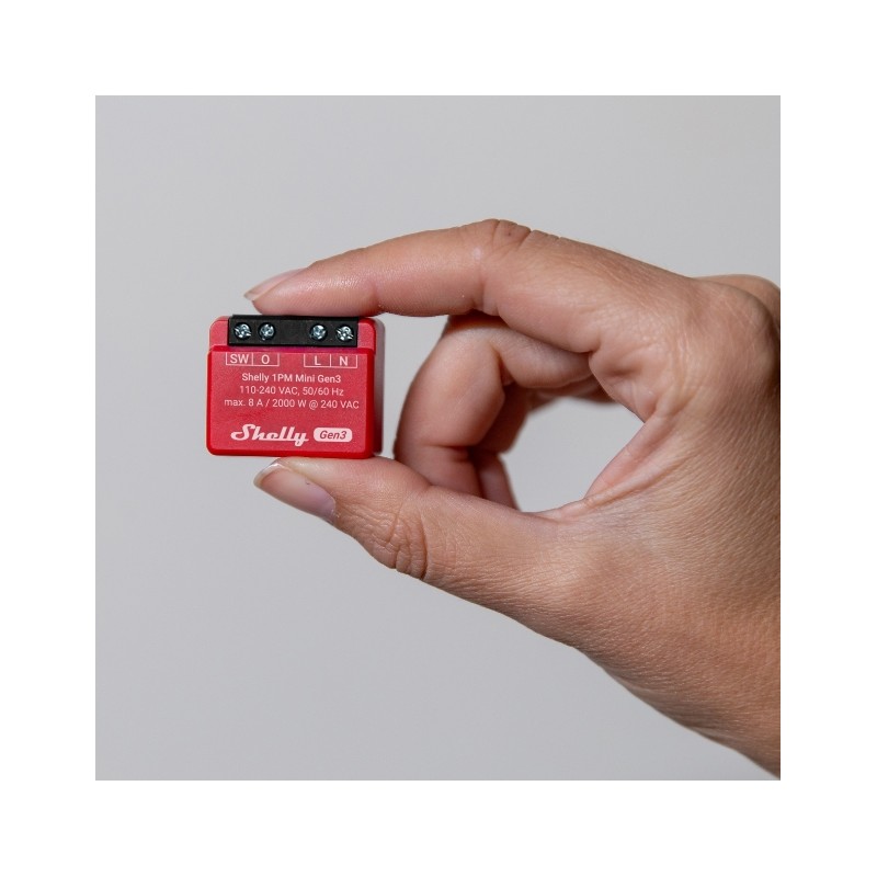 Shelly · Unterputz · "1PM Mini Gen. 3" · Relais · max 8A · 1 Kanal · Messfunktion · WLAN · BT - 222759 - 11
