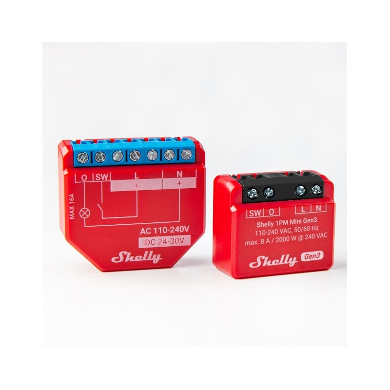 Shelly · Unterputz · "1PM Mini Gen. 3" · Relais · max 8A · 1 Kanal · Messfunktion · WLAN · BT - 222759 - 12