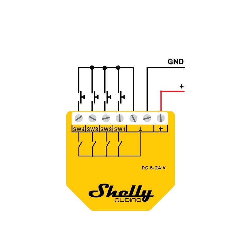 Shelly · Flush-mounted · "Wave i4 DC" · Scene activator · 12 actions · Z-Wave - 224175 - 10