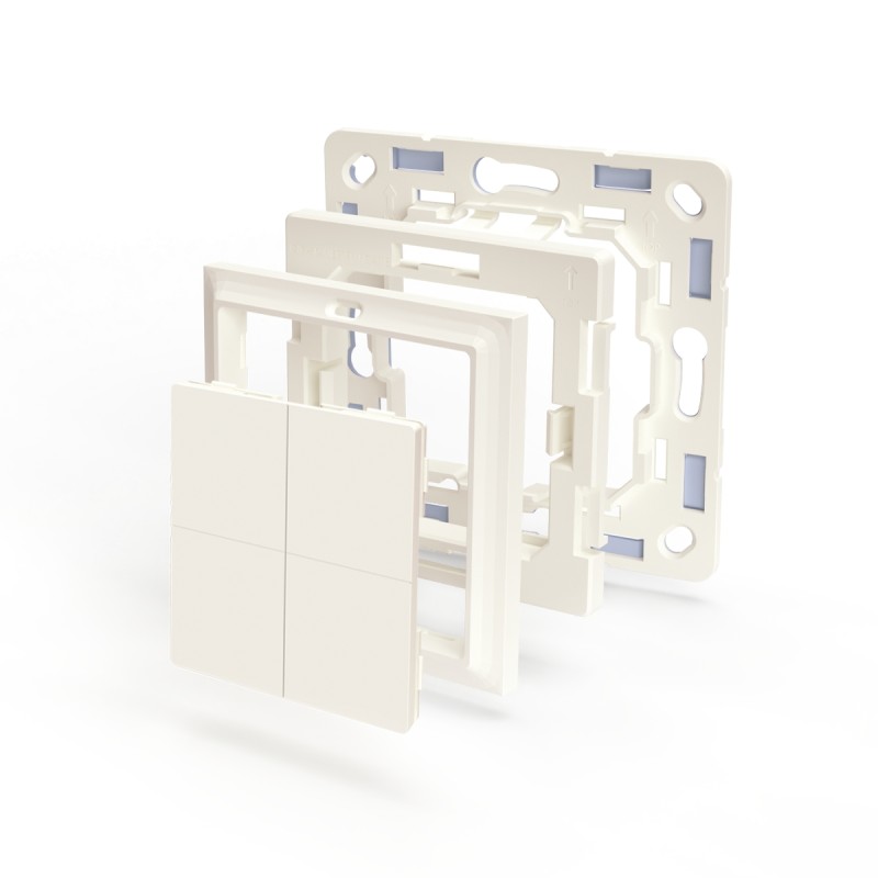 Shelly · Plug & Play Accessories · "BLU Wall Switch 4 Adapter Gira & Merten" · White - 232792 - 4