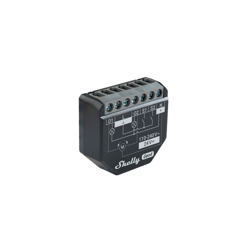Shelly · Flush-mounted · "2PM Gen4" · Relay · max. 16A · 2 channels · Measuring function · WLAN · Matter · Zigbee · Bluetooth