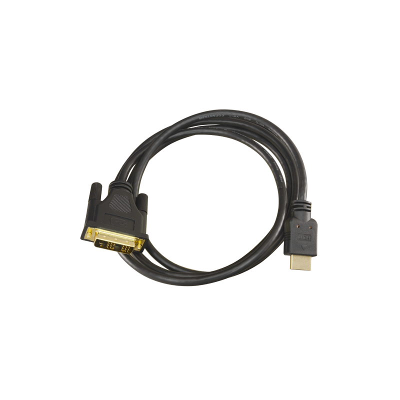 DVI zu HDMI Kabel - HDMI-A-Stecker - DVI-Stecker - 1.8 m - Farbe schwarz - Korrosionsschutz-Steckverbinder DVI-HDMI-2 MARCA BLAN