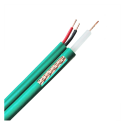 Coaxial cable KX6 - Video and power supply - 300 meter roll - Green color - Parallel separated cables - Low losses K