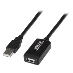 USB Extender 2.0 - Length 5.0 m - USB AM / H connectors - Active - Color black - Transfer to 480 Mbps USB1-5 MARCA BLANCA 1
