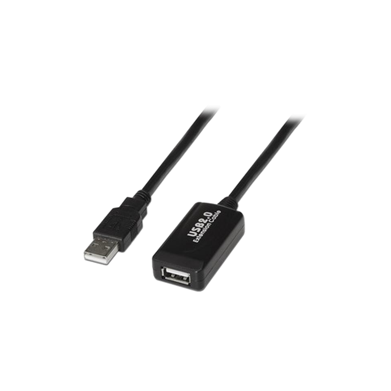 USB Extender 2.0 - Length 5.0 m - USB AM / H connectors - Active - Color black - Transfer to 480 Mbps USB1-5 MARCA BLANCA 1