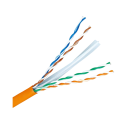 UTP-Kabel Cat 6 halogenfrei - Leiter 99,9% Kupfer - CPR-Klasse: Dca - Erfüllt 90m Fluke-Test - Rolle von 305 Meter/Orange Farbe 