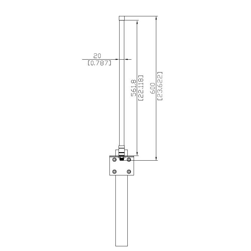 ALLNET Antenna 868MHz 5dbi Antenna (N-Female) Omnidirectional ANT-868-5dbi-OMNI LORA HELIUM IoT - 206772 - 3
