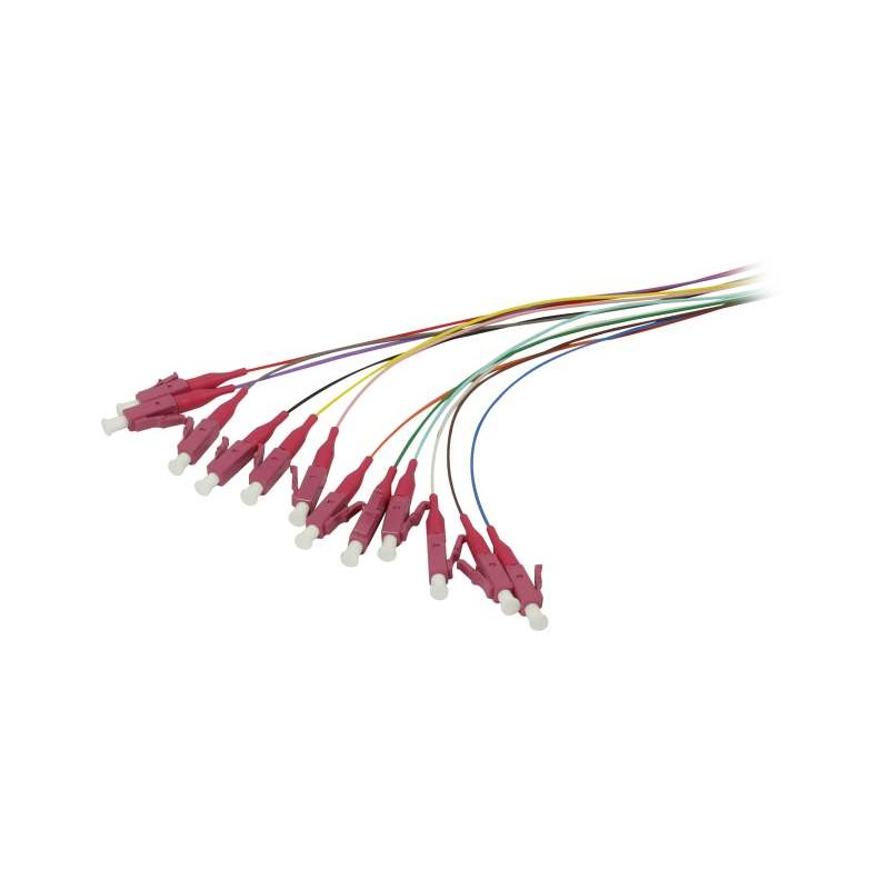 LWL-Pigtail-LC 50/125u, 2mtr. OM4, 12-Pack, farbig, Synergy 21, - 147228 - 1