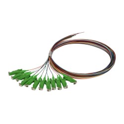 LWL-Pigtail-LSH(E2000APC) 9/125u, 2mtr. OS2, 12-Pack, farbig, G652.D, Synergy 21, - 158724 - 1
