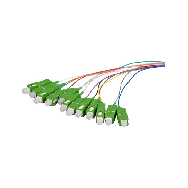 LWL-Pigtail-SC(APC) 9/125u,2mtr. OS2, 12-Pack, farbig - 181011 - 1