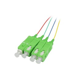 LWL-Pigtail-SC(APC) 9/125u, 1,5mtr. OS2, 4-Pack, farbig, G657.A2, Synergy 21, - 217490 - 1
