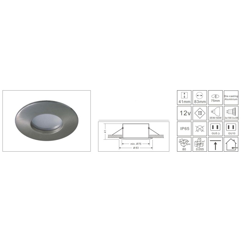 Synergy 21 LED Retrofit GU10 / GX5, 3 ceiling installation kit IP65 - 124215 - 2