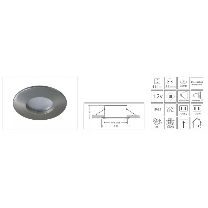 Synergy 21 LED Retrofit GU10 / GX5, 3 ceiling installation kit IP65 - 124215 - 2