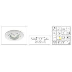 Synergy 21 LED Retrofit GU10 / GX5, 3 Deckeneinbausatz D09-silber - 124637 - 1