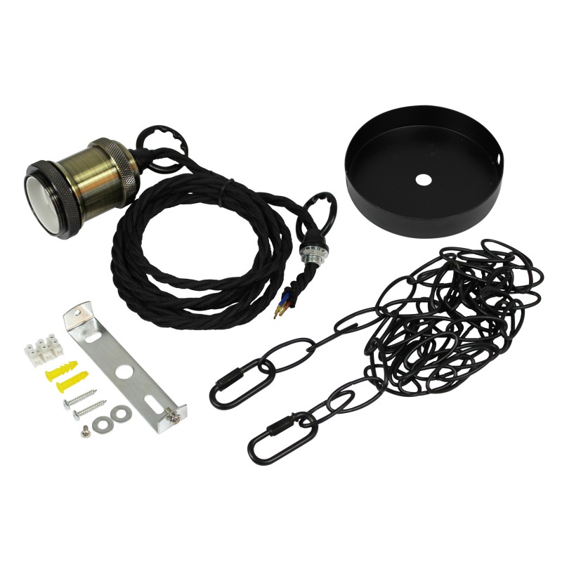 Synergy 21 E27 BIG-LED Fassung 2 Kupfer mit Kette - 154915 - 2