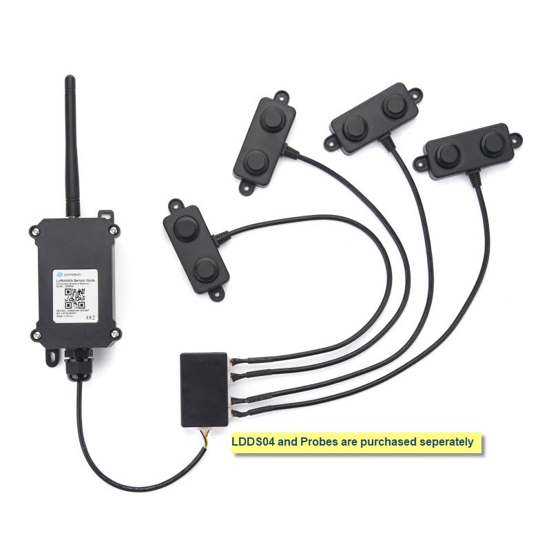DRAGINO · Sensor · LoRa · LoRaWAN · LDDS04-EU868 · 4 Kanal Entfernungssensor - 207665 - 1