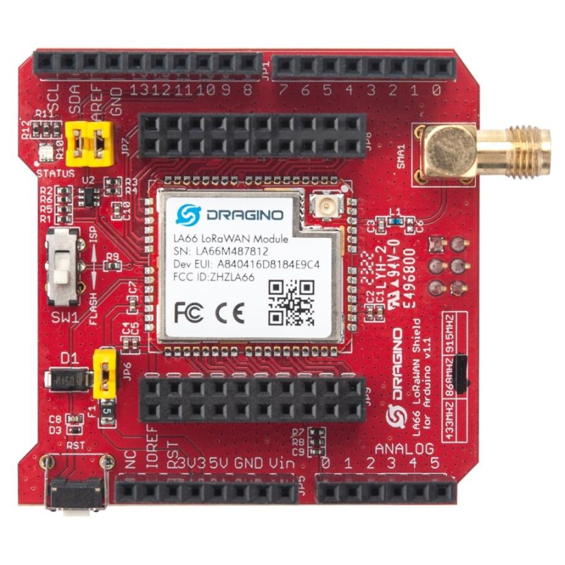 DRAGINO - LoRa - LA66 Arduino UNO Shield - LA66 Shield-EU868 - 215321 - 1