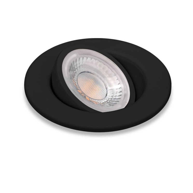 Synergy 21 LED recessed ceiling spot Phos swiveling round black CCT switchable - 241346 - 2