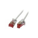 Patchkabel RJ45, CAT6 250Mhz, 3m weiss, U/FTP, slimline rund d 3,6mm, Synergy 21 - 167809 - 1