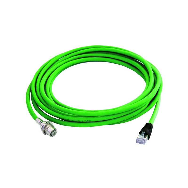 Telegärtner patch cable, M12x1 X-coded female cable connector to RJ45 male cable connector AWG 26/7, S/FTP, PUR, Cat.6A - 168432