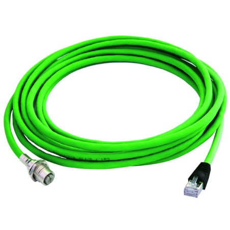 Telegärtner patch cable, M12x1 X-coded female cable connector to RJ45 male cable connector AWG 26/7, S/FTP, PUR, Cat.6A - 168432