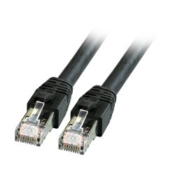 Patchkabel RJ45, CAT8.1 2000Mhz, 0.5m, schwarz, S-STP(S/FTP), BC, LSZH, - 189990 - 1