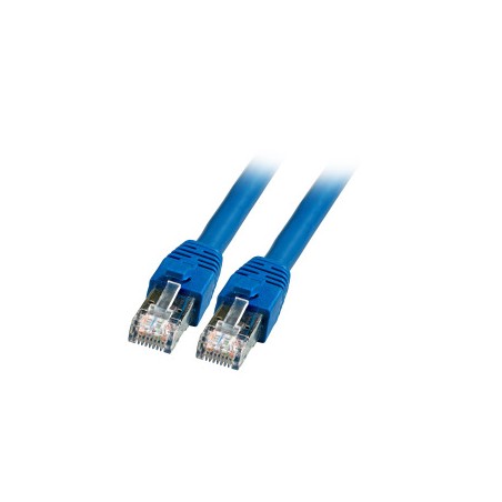 Patchkabel RJ45, CAT8.1 2000Mhz, 0.5m, blau, S-STP(S/FTP), BC, LSZH, - 190022 - 1