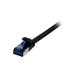 Patchkabel RJ45, CAT6A 500Mhz, 0.25m, schwarz, U/FTP, flach, TPE(Superflex), AWG32, Synergy 21 - 192614 - 1