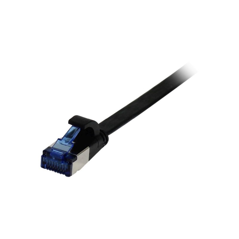 Patchkabel RJ45, CAT6A 500Mhz, 0.5m, schwarz, U/FTP, flach, TPE(Superflex), AWG32, Synergy 21 - 192615 - 1