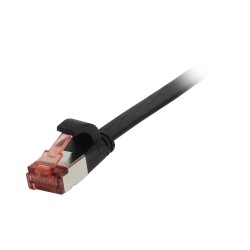 Patchkabel RJ45, CAT6 250Mhz, 0.15m schwarz, FTP(U/FTP), TPE(Superflex), Flach, Synergy 21, - 193886 - 1