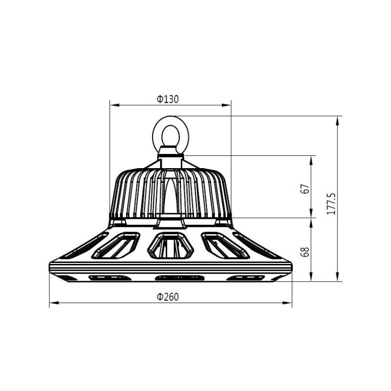 Synergy 21 LED Spot Pendelleuchte UFO 100W für Industrie/Lagerhallen cw 90° - 131066 - 6