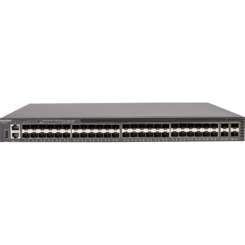 CommScope RUCKUS ICX8200-48 Switch, 48x10/100/1000 Mbps ports, 4x25 GbE SFP28 stacking/uplink-ports - 214661 - 1