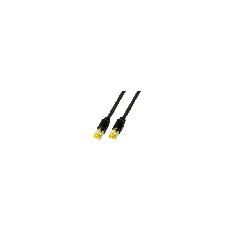 Patchkabel RJ45, CAT6A 500Mhz, 0.5m, schwarz, S-STP(S/FTP), PUR(Außen/Outdoor/Industrie), AWG26, mit CAT7 Rohkabel, - 194843 - 1