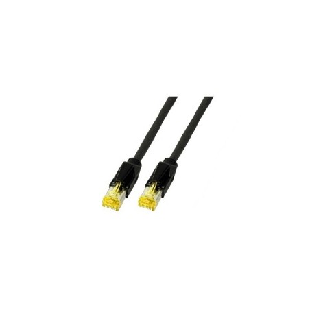 Patchkabel RJ45, CAT6A 500Mhz, 0.5m, schwarz, S-STP(S/FTP), PUR(Außen/Outdoor/Industrie), AWG26, mit CAT7 Rohkabel, - 194843 - 1