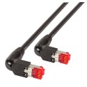 Patchkabel RJ45-gewinkelt, CAT6A, 1000Mhz, 1.5m schwarz, PIMF(S-FTP(SF/UTP)), Draka, - 195472 - 1