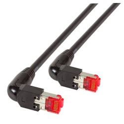 Patchkabel RJ45-gewinkelt, CAT6A, 1000Mhz, 2m schwarz, PIMF(S-FTP(SF/UTP)), Draka, - 195473 - 1