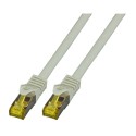 Patchkabel RJ45, CAT6A 500Mhz, 0.15m, grau, S-STP(S/FTP), LSZH, mit Cat.7 Rohkabel, - 201760 - 1